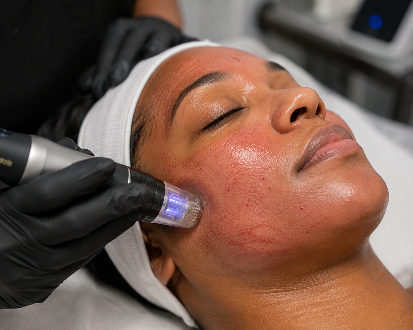 A radiofrequency handpiece treating the jawline